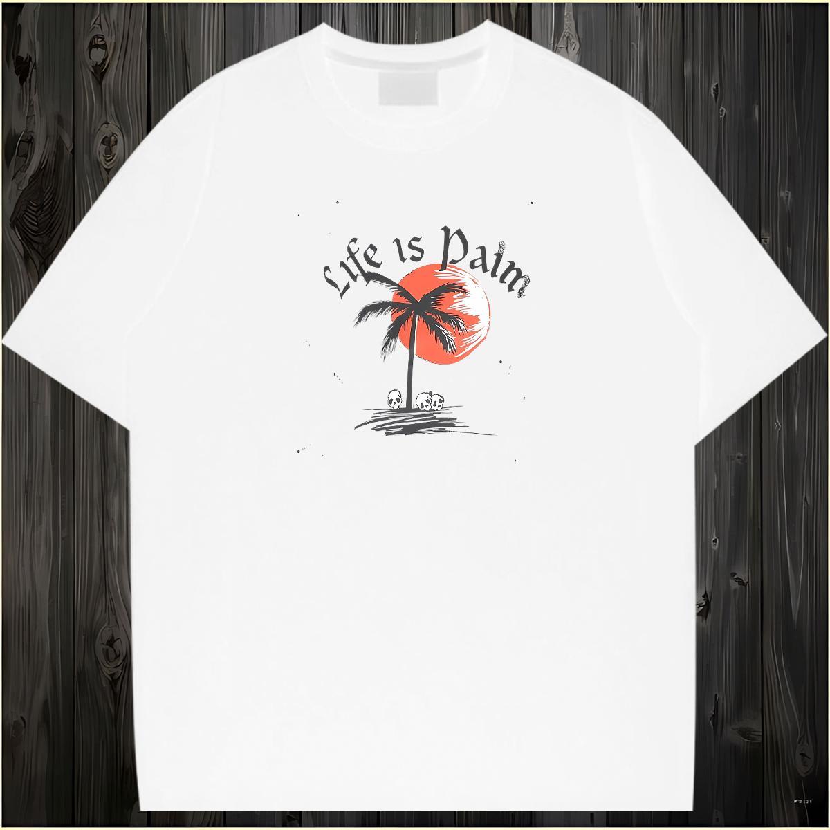 Wholesale T shirt 230g Pure Cotton skull Street Casual DIY Anime O-Neck Short Sleeve Couples T Shirts 2024 DIY Polos