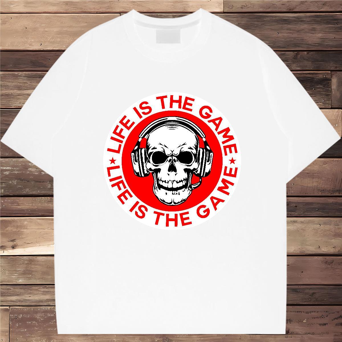 TOP Quality Mens T Shirts 100% Cotton 230g skull Hip Hop Street Asian Size Breathable Soft Men Tshirts Fashion Designer Polos