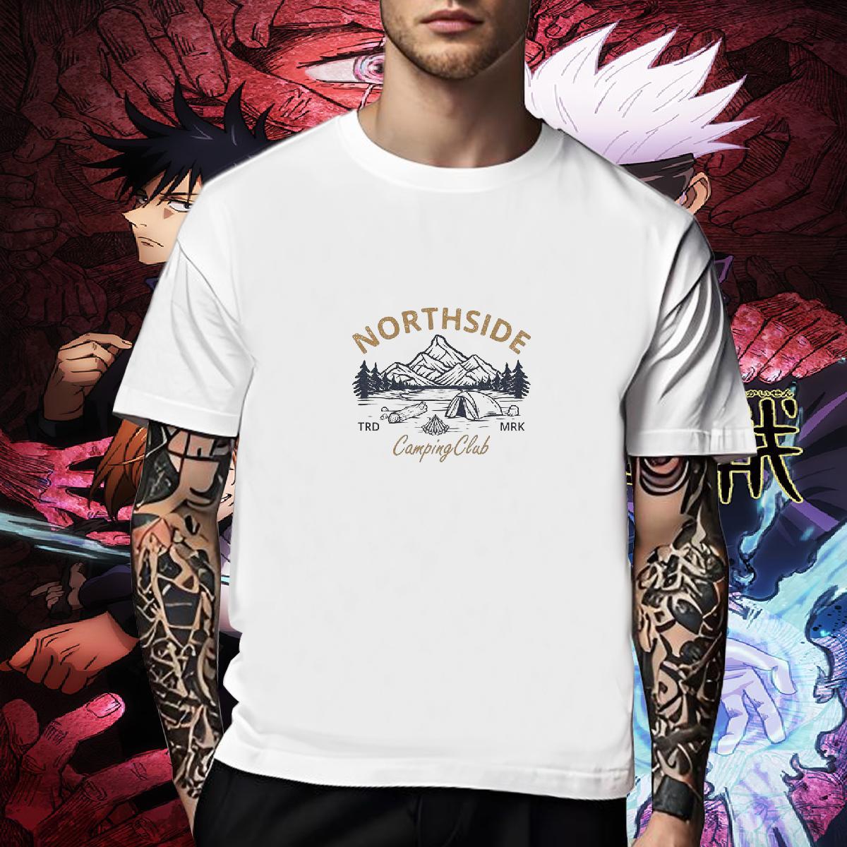High Quality T shirt 230g Cotton mountains Spring Summer DIY Printed O-Neck Short Sleeve Men Clothes T-Shirt Designer Tee Shirt