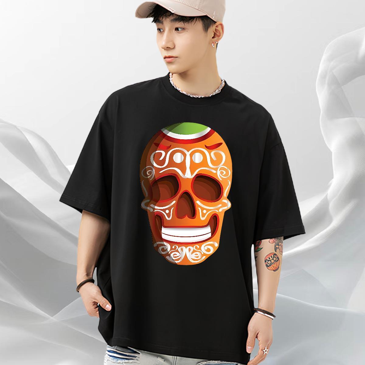Cool Design Man T Shirts 230g Pure Cotton monster Casual Beach DIY Printed Breathable Crew Neck Men Tees 2024 Summer Clothes