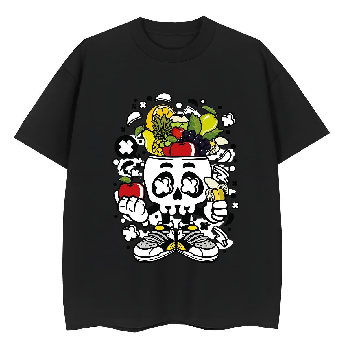 Cool T Shirts Men 100% Cotton 230g skull Daily Outfit Oversized 3XL 4XL Pure Cotton Mens Tshirts Brand Top Tees
