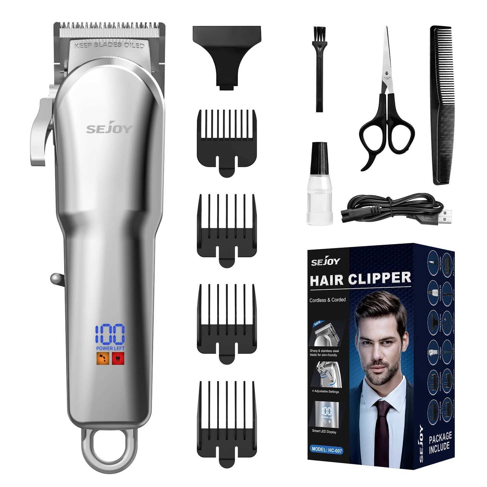 Sejoy Electric Hair Trimmer Cordless Professional Rechargeable Shaver Hair Cutting Machine for Men Hair Clipper Barber Shop W241227