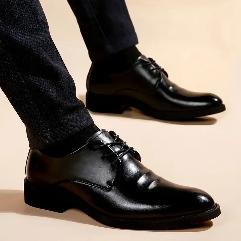 Pointed Toe Dress Shoes Man Black Social Shoe for Men High Quality Fashion Elegant and Classic Style Footwear Suit Trend 39 240826