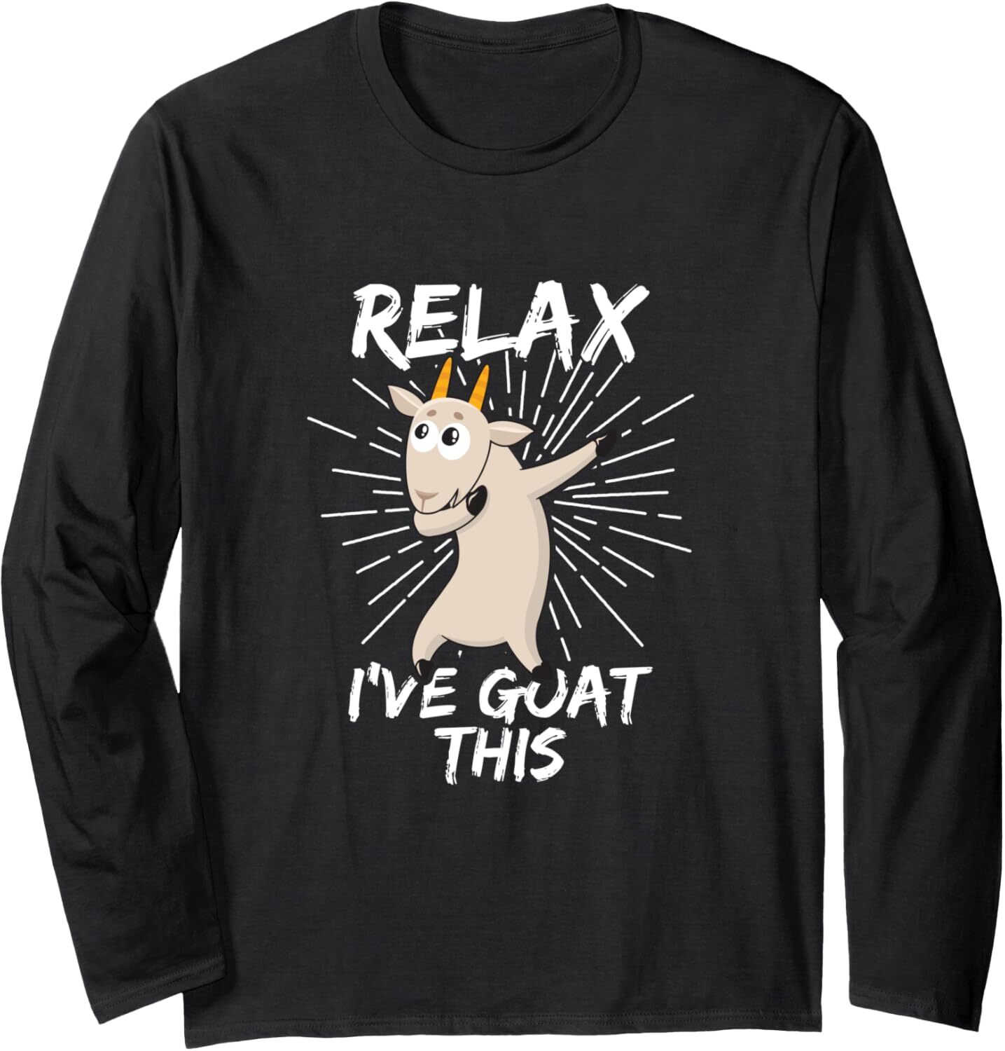 Long Sleeve Shirts for Men sweatshirt Relax I#39;ve Goat This Funny Dabbing Goat Dab Farm Lover Gift Long Sleeve Tee Streetwear Casual tops clothes