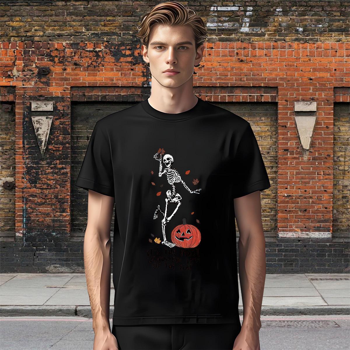 Comfortable T shirt 230g Pure Cotton skull Hip Hop Custom Big Size Crew Neck Breathable Men Tops Tees New Arrival Tee Shirt