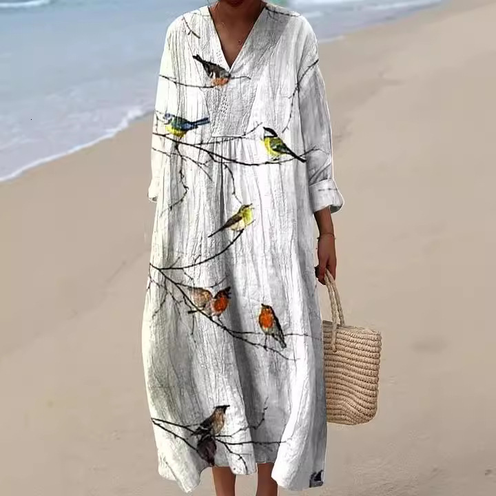 New Womens Striped Color Blocked Art Printed Elegant Dress