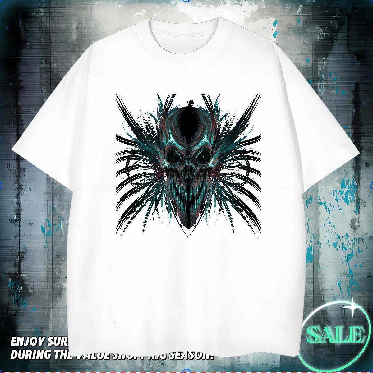 Designer Man T Shirts 100% Cotton 230g skull Home Outdoor Anime Print Breathable Crew Neck Couples T Shirts Classic Tees