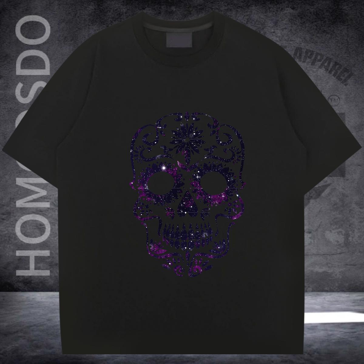 Popular Man T Shirts 230g Pure Cotton skull Street DIY Logo Oversized Breathable Soft Men Clothes T-Shirt Free Shipping Tee Shirt