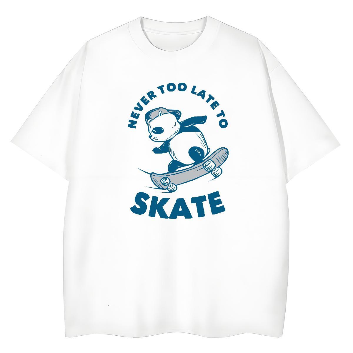 Loose fit Woman Tshirt 230g Pure Cotton letter Sports Casual T shirt O-Neck Short Sleeve Cartoon Anime Tee Shirt