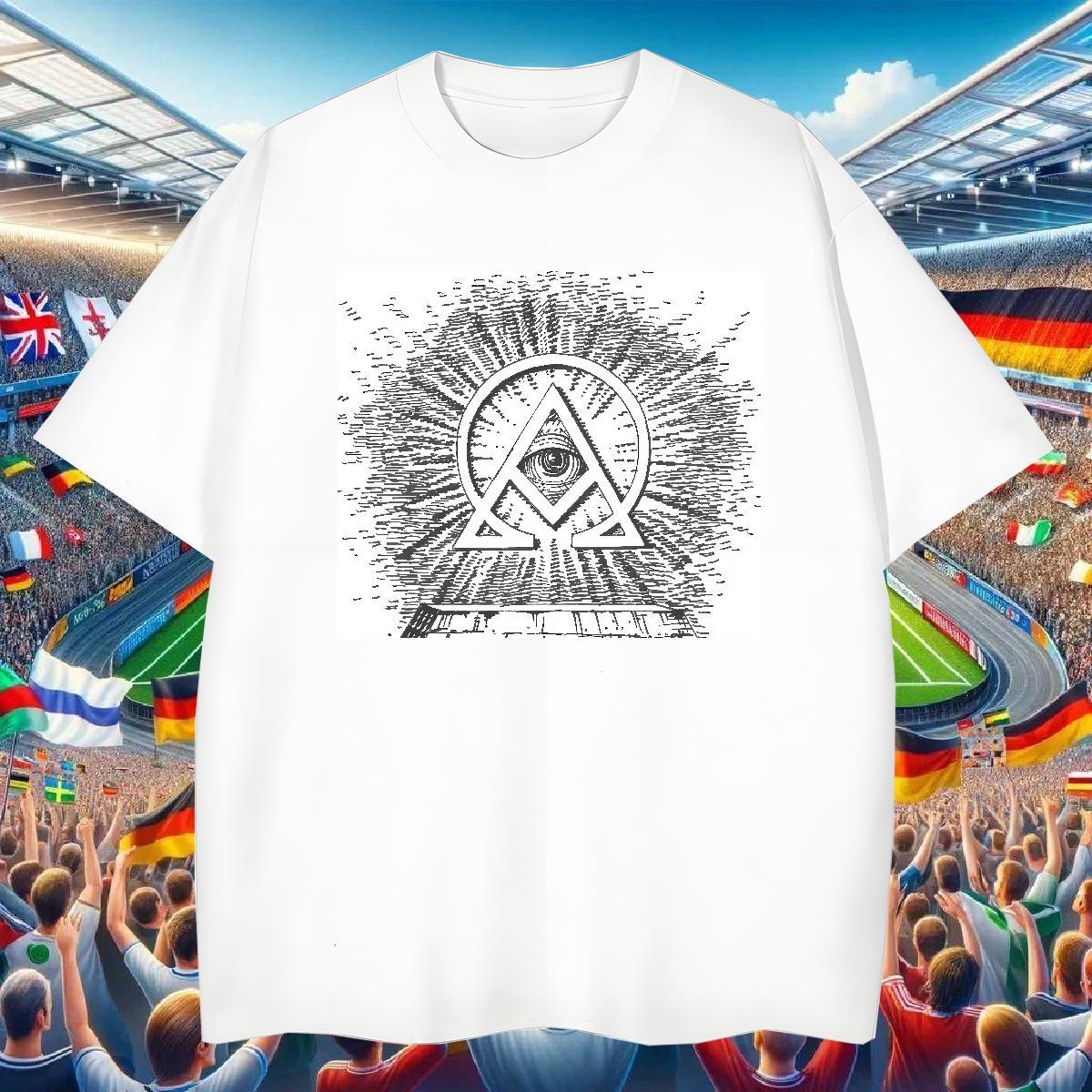 Soft Mens T Shirts 230g Pure Cotton eye of the devil Hip Hop Black White Round Neck Short Sleeve Men Tops Tees New Designer Tops Shirt