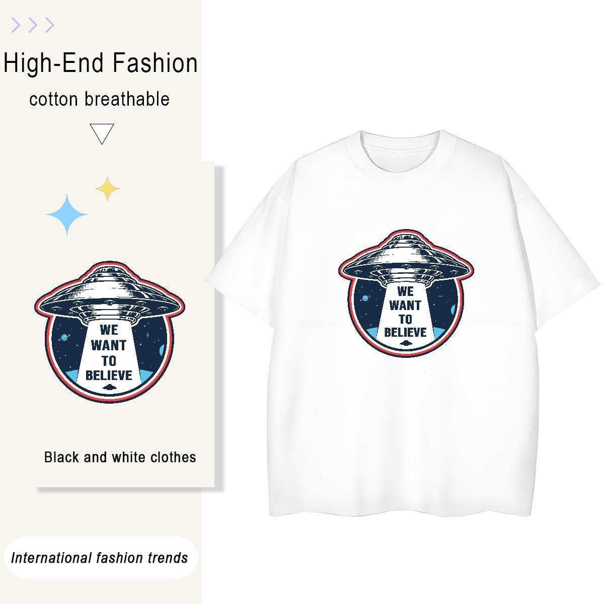 Designer Nice Women Tees 230g 100% Cotton outer space Sports Casual T-Shirts for Women Breathable Short Sleeve Custom Print Plus Size Tops Shirt
