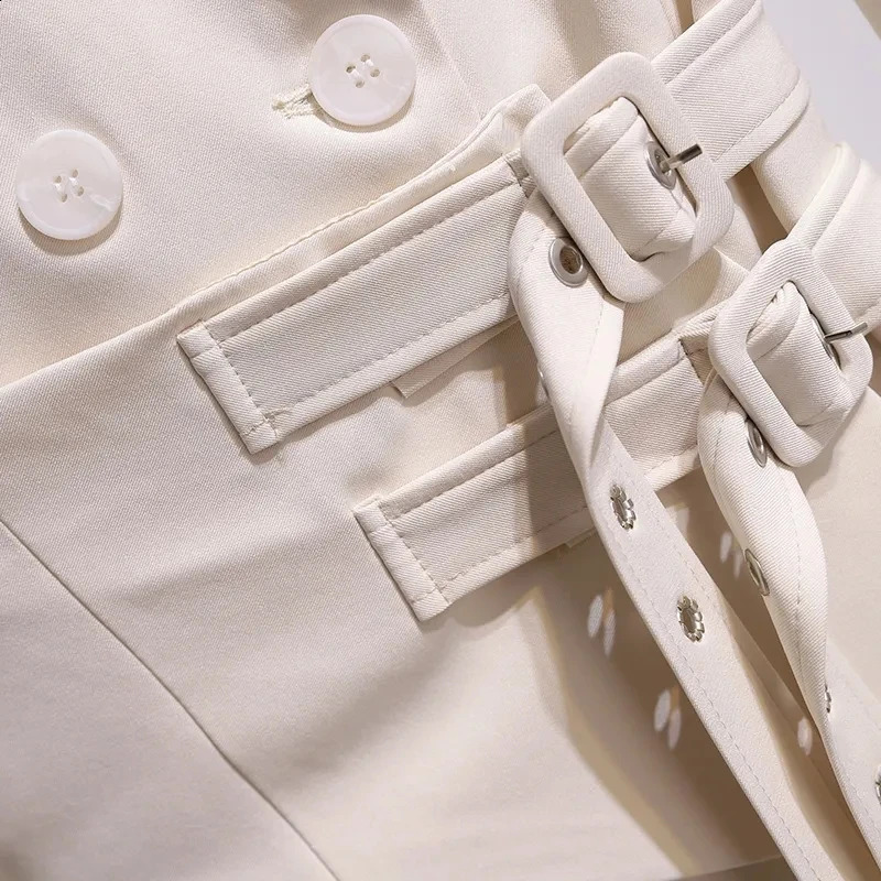 Women Blazer Autumn Women Clothing Belt Coats Long Sleeve Jacket Women Irregular Suit Dress for Women OL Solid Blazer Femme 240826