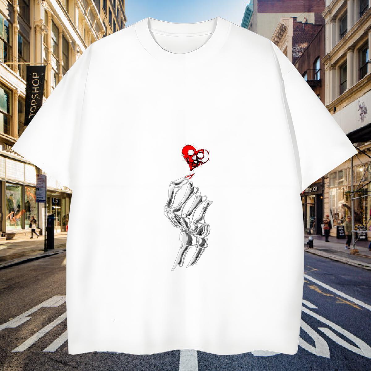 Cool Design T shirt 230g 100% Cotton skull Sport DIY Logo Oversized Short Sleeve Soft Men Tees Classic Casual Top Tees