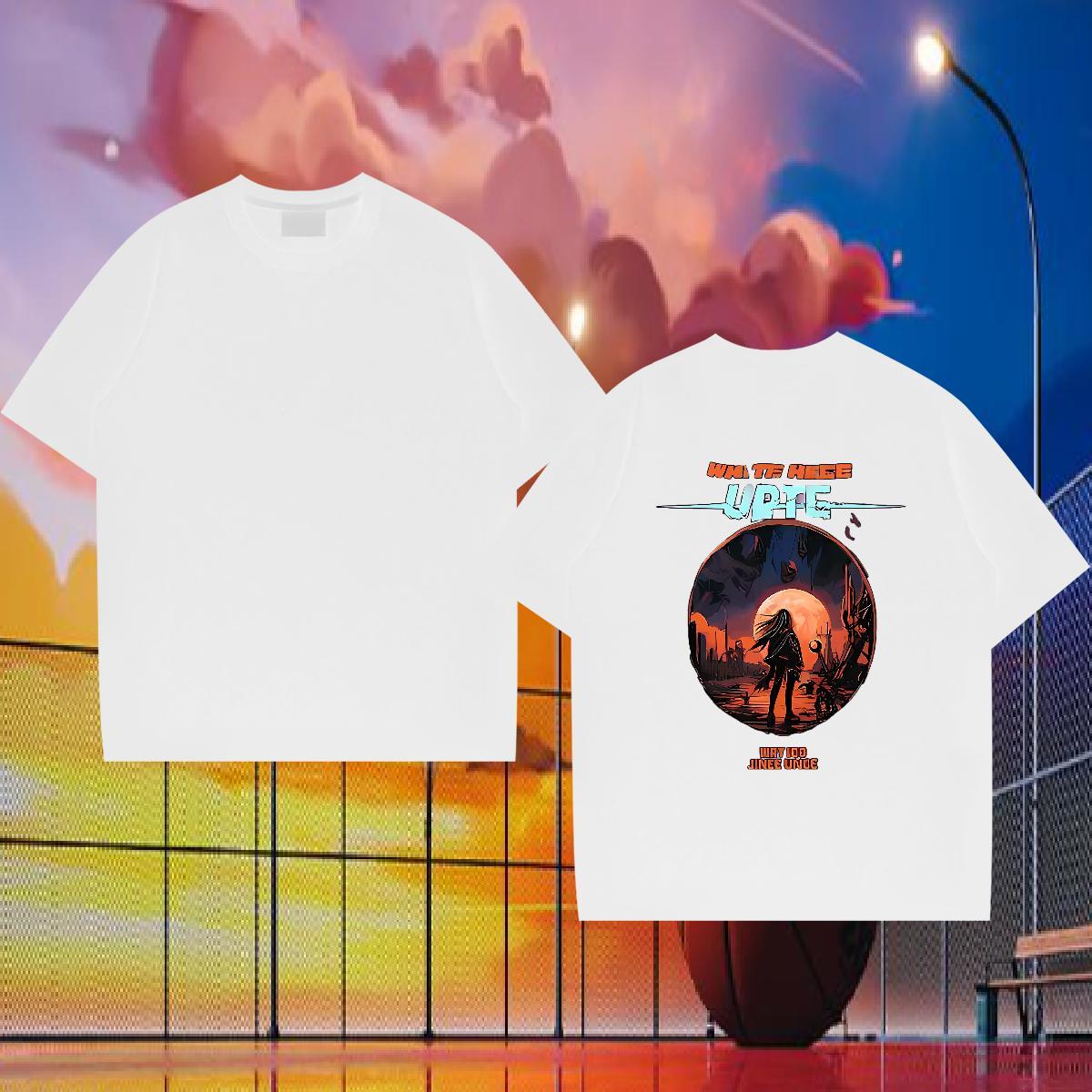 Loose Man T Shirts 230g 100% Cotton character Daily Wear Graphic Breathable Short Sleeve Men Tees Customized Polos