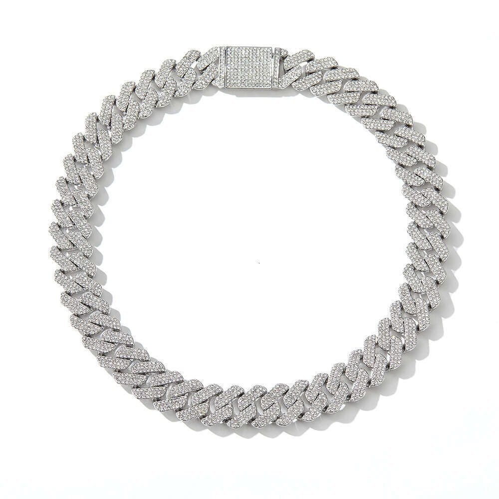 20mm hip hop full thick necklace exaggerated three rows dia cuban chain men's