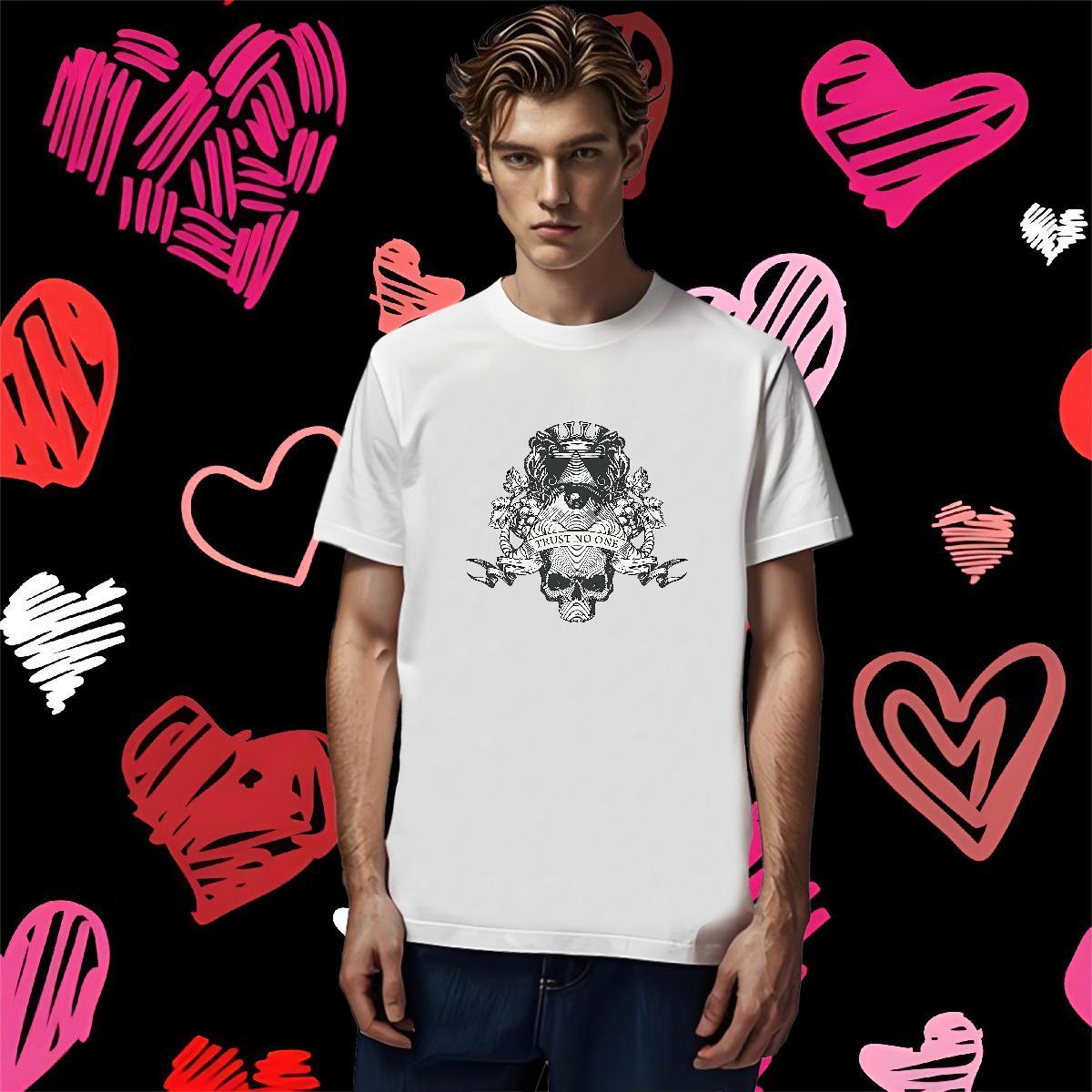 Cool Design T-Shirts 230g 100% Cotton eye of the devil Summer Casual DIY Anime Breathable Crew Neck Mens Tshirts Fashion Design Polos