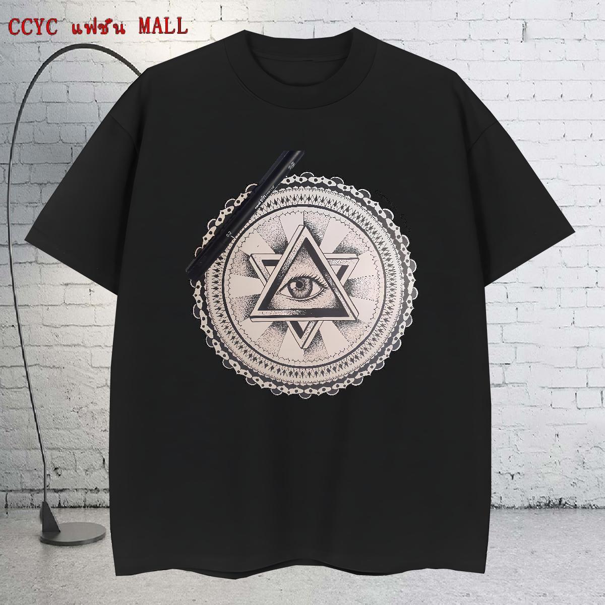 High Quality T shirt 230g 100% Cotton eye of the devil Hip Hop Plus Size Cartoon Crew Neck Men Tshirts Factory Direct Clothes