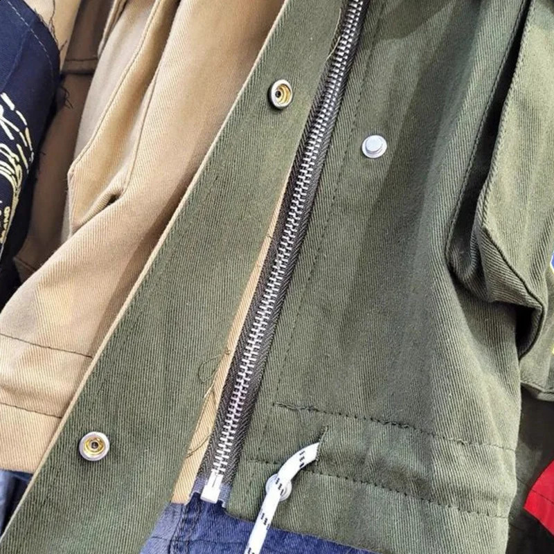 Fashion Streetwear Jacket Women Autumn Lapel Loose Single Breasted Long Sleeve Denim Coat Female