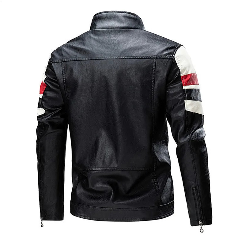 Motorcycle Leather Jacket Men Spring Casual Vintage Windproof Biker Jacket Male Fashion Bomber Overcoat 240826