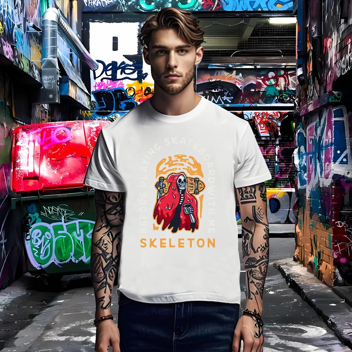 Loose Fit T-Shirts 100% Cotton 230g skull Casual Daily Wear Custom Printing Crew Neck Breathable Men Clothes T-Shirt New Tee Shirt