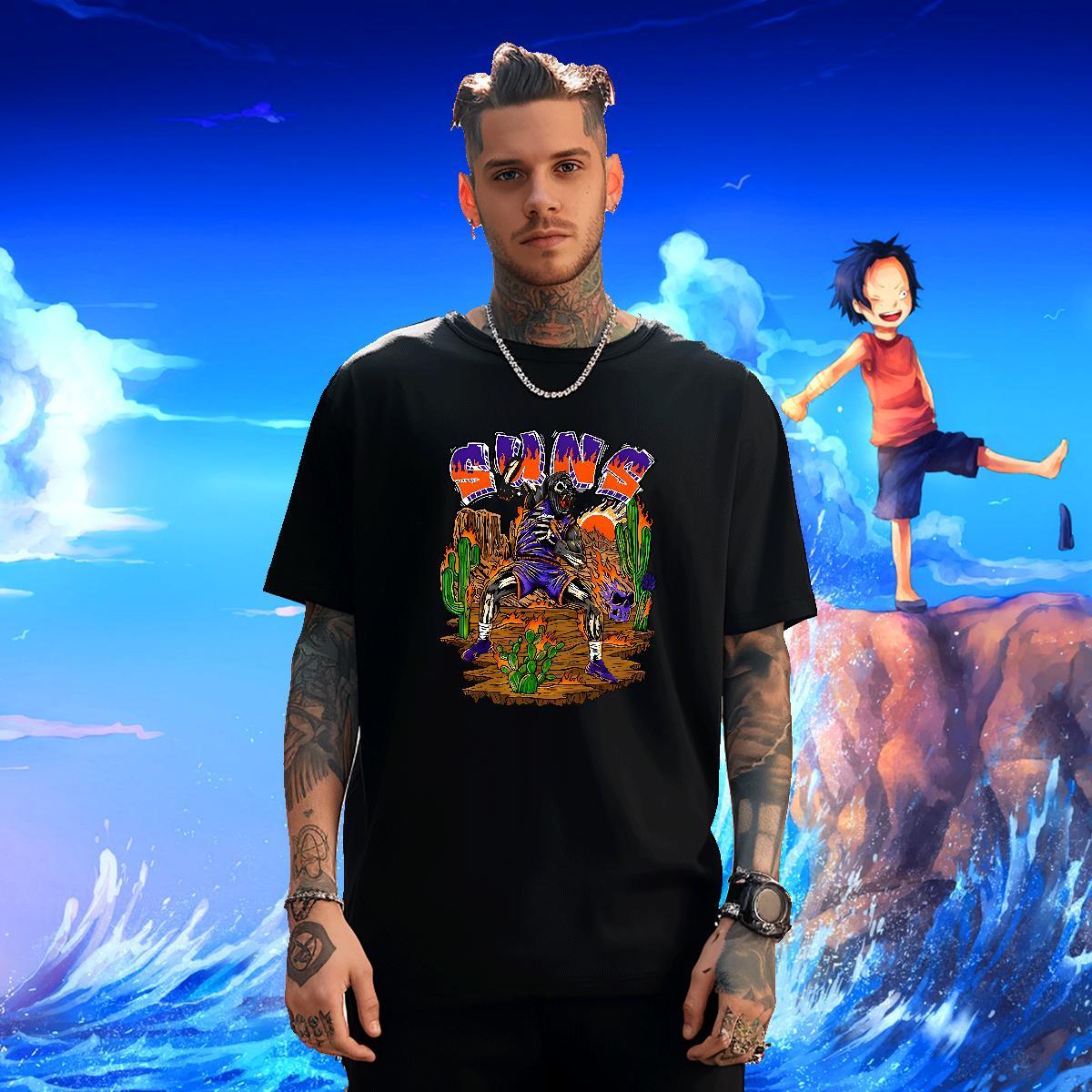Brand T Shirts Men 100% Cotton 230g skull Spring Summer Black Oversized Crew Neck Breathable Mens Tshirts Fashion Casual Wear