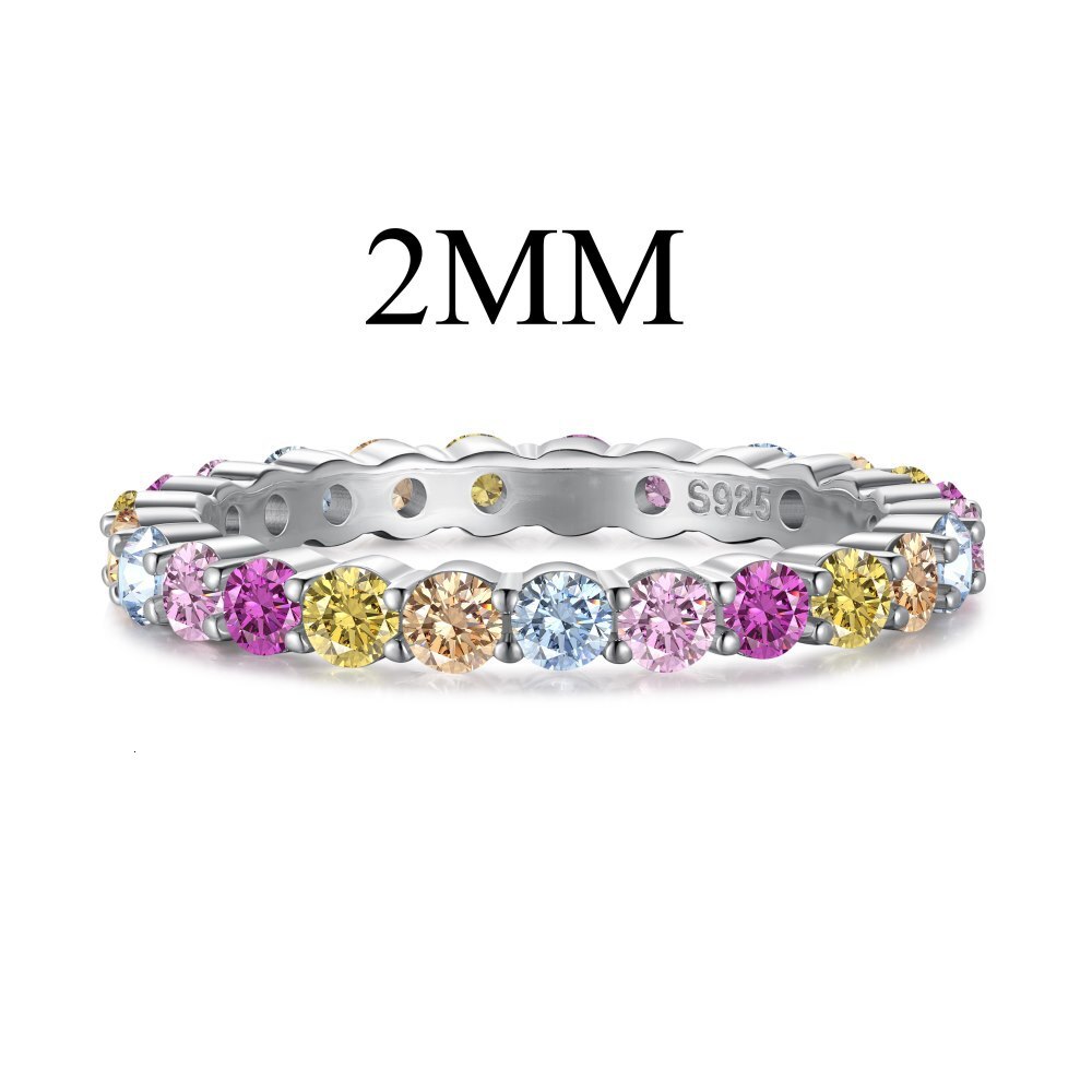 Japanese and Korean Light S Pure Sier Women's High end Colored Zircon Inlaid tail Series Temperament Closed Ring