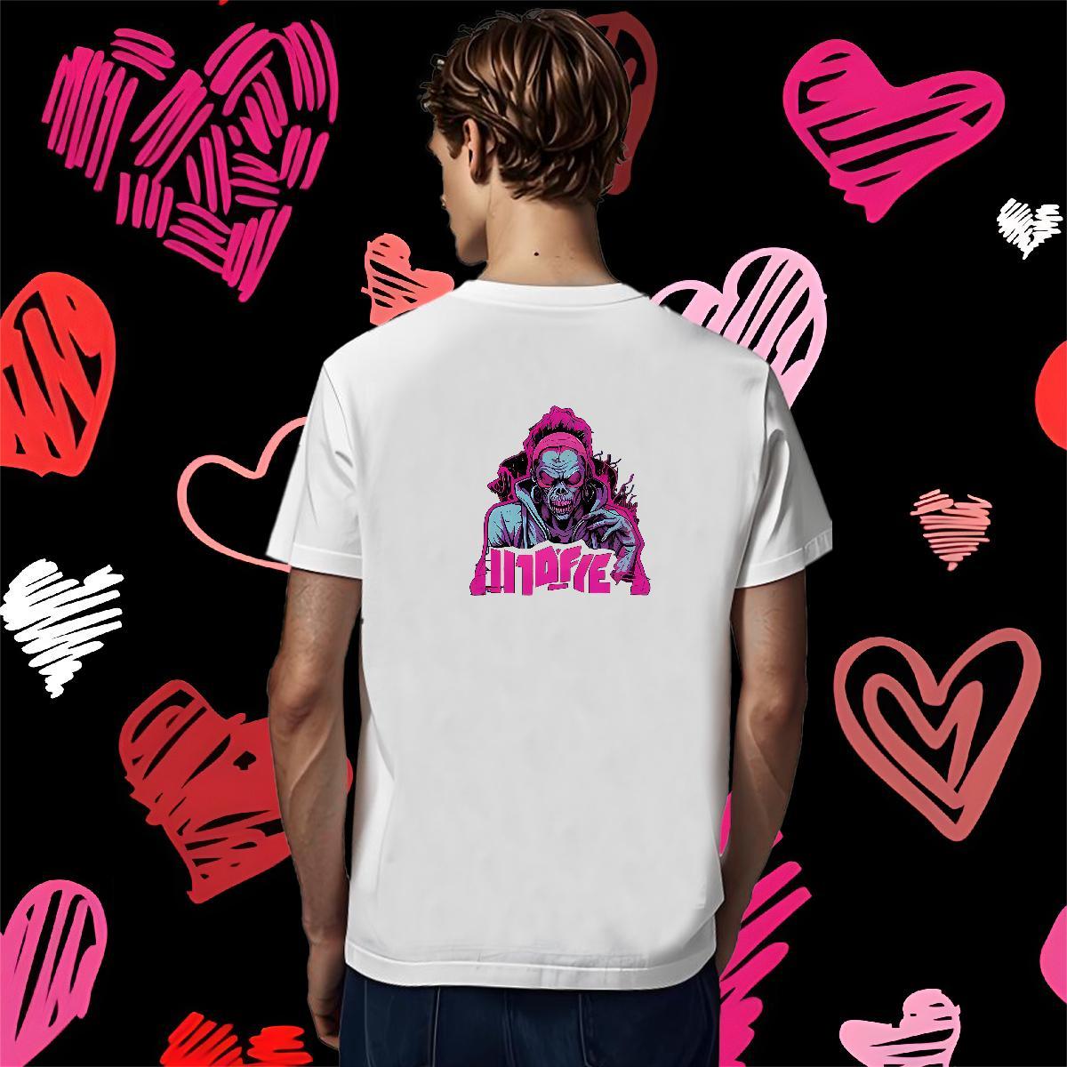 Unisex Mens T Shirts 230g Cotton skull Casual Daily Wear Custom Cartoon Crew Neck Men Clothes T-Shirt Brand Tshirts