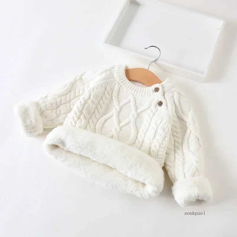 Children boys girls sweaters babies toddlers warm sweaters childrens cartoons thick tops wool zippersW240824