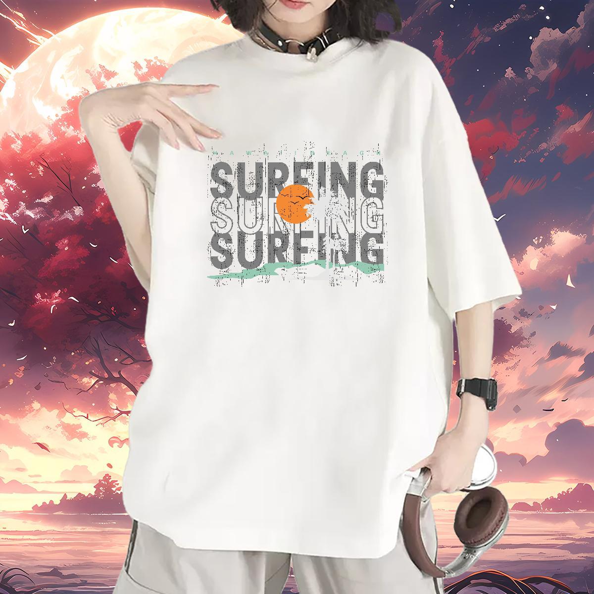 High quality Womens Tshirts 100% Cotton 230g letter Casual Beach Woman T Shirts Breathable Short Sleeve Plus Size Custom Clothings