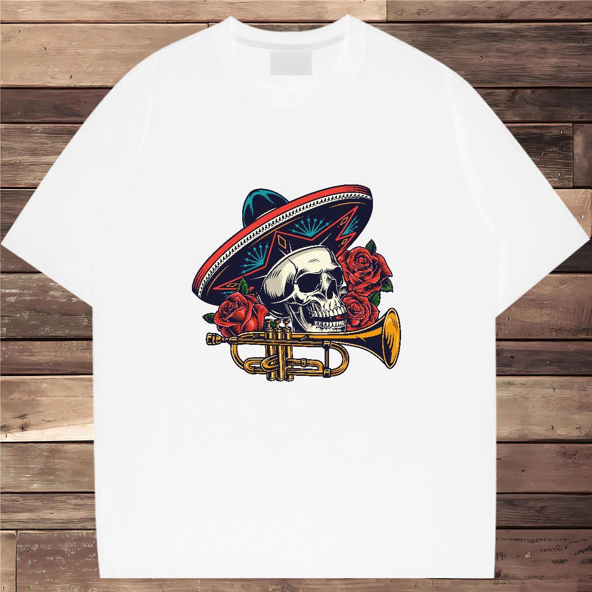 Designer T Shirt For Man 100% Cotton 230g skull Casual Beach Plus Size Custom Crew Neck Breathable Couples T Shirts New Arrival Clothings