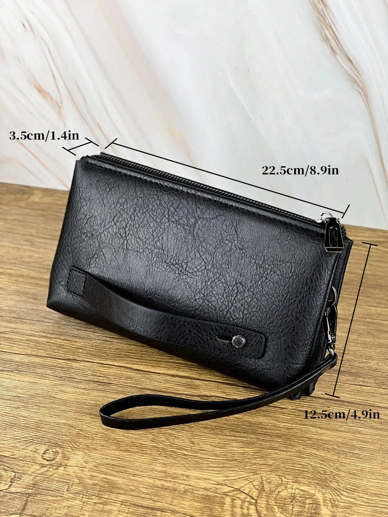 Fashion Retro Mens Clutch Bag Business Large Capacity Portable Wristlet Underarm Cell Phone 240826Z