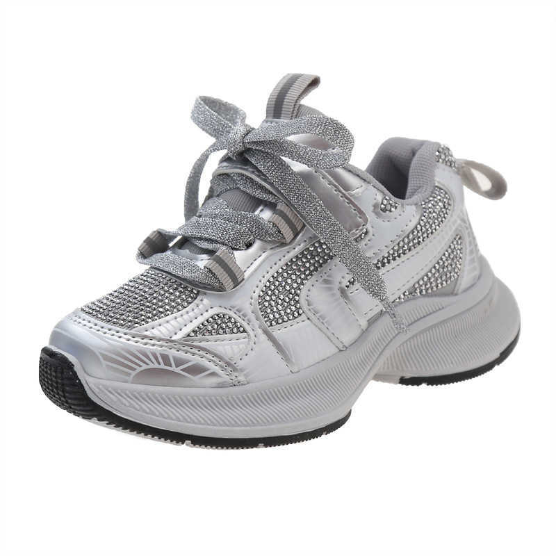 Athletic Outdoor Girls princess style sports 2024 autumn and winter new childrens casual running girls appearance dad shoes C260130