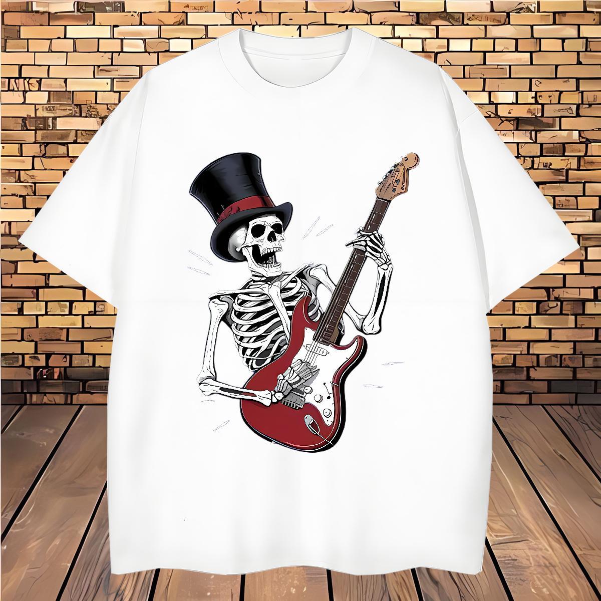 Classic T Shirt For Man 230g Pure Cotton skull Summer Casual Customized Breathable Short Sleeve Tshirts New Tee Shirt