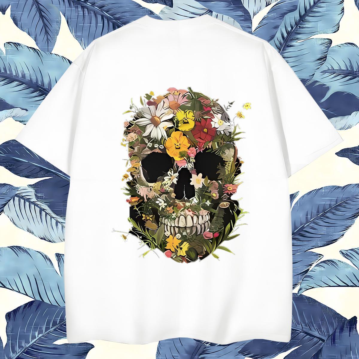 Cool T shirt 100% Cotton 230g halloween Summer Casual White Plus Size Round Neck Short Sleeve Tshirts Fashion Casual Tops Shirt