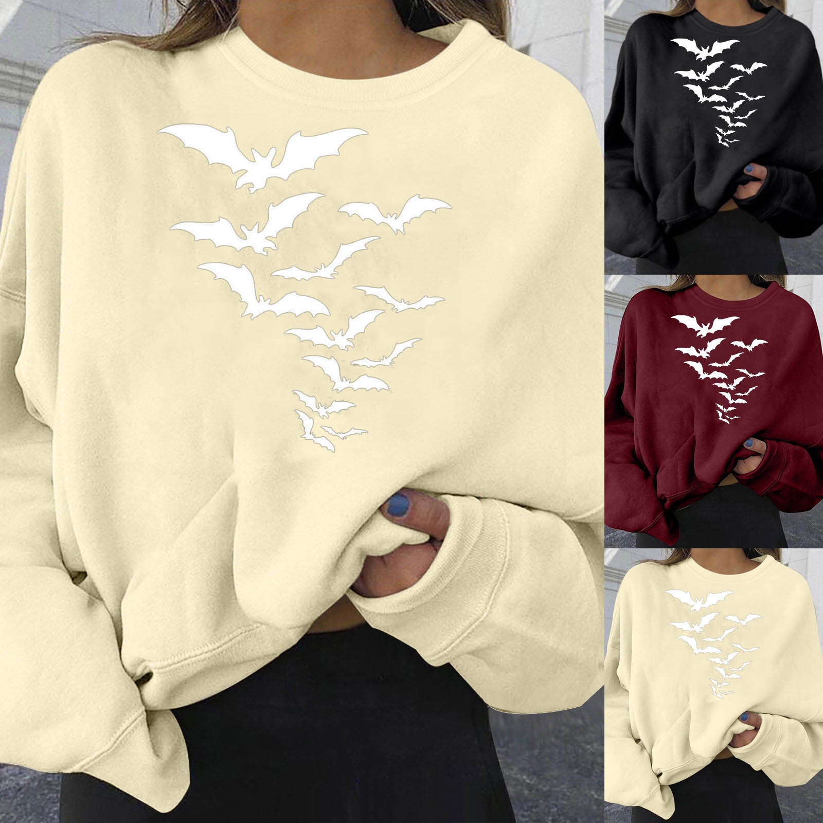 New Halloween personalized printed fashionable hoodie loose plus size for women dongdumaoyi