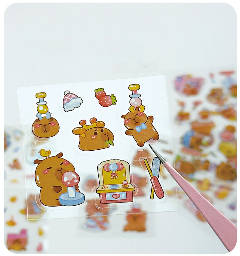 100 Capibala Sticker Set Cartoon Cute Dolphin Handbag Stickers Children's Gouka Waterproof Stickers