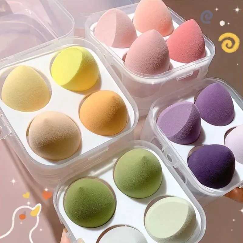 4 pieces of colored makeup sponge pads basic powder sponge beauty egg makeup blender makeup puffs womens makeup and beauty tools M240826
