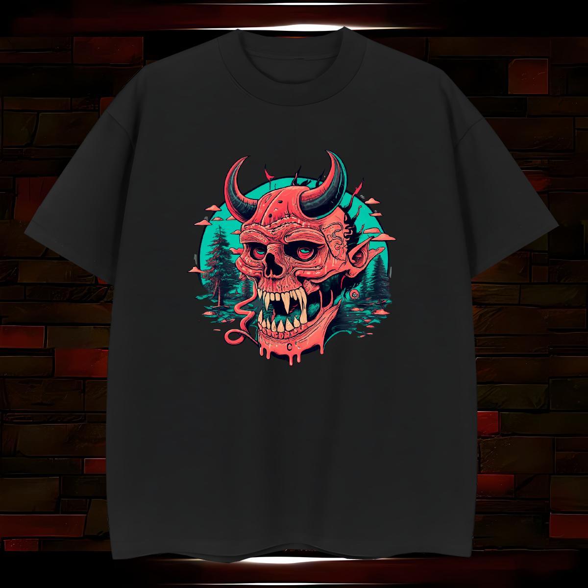 Unisex T-Shirts for Men 230g Pure Cotton skull Street DIY Printed Crew Neck Men Clothes T-Shirt 2024 Designer Tops Shirt