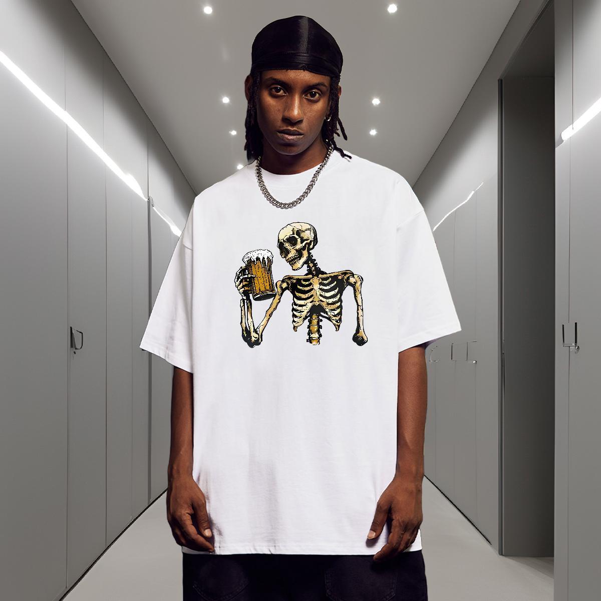 Designer T Shirts Men 230g Pure Cotton skull Outdoor Asian Size Breathable Soft Tshirt for Man Woman DIY Customized Tshirts