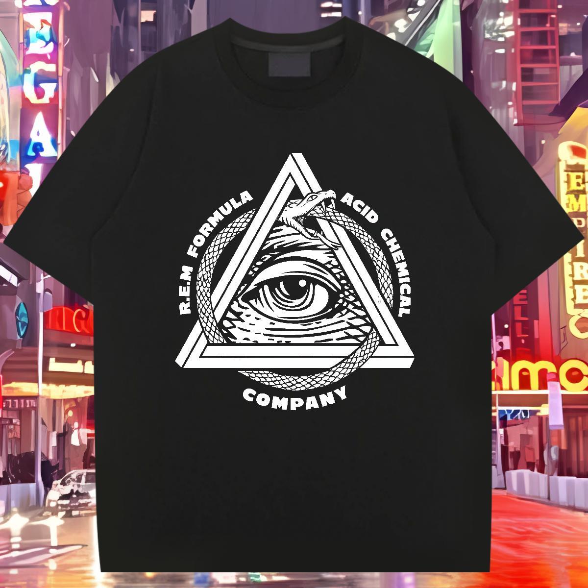 Free Shipping T-Shirts 230g 100% Cotton eye of the devil Sports Casual White Plus Size Round Neck Short Sleeve Men Tshirts Fashion Casual Clothes