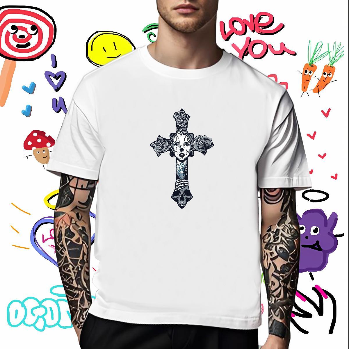 Designer T-Shirts for Men 230g 100% Cotton painting Casual DIY Logo Oversized Breathable Crew Neck Men Clothes T-Shirt Fashion Designer Wear