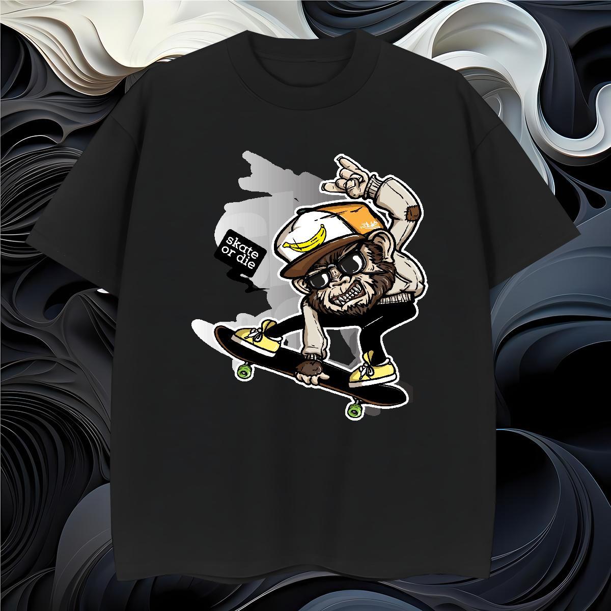 Loose T-Shirts for Men 230g Pure Cotton skateboarding Casual Beach Graphic Short Sleeve O-Neck Men Clothes T-Shirt Fashion Tees