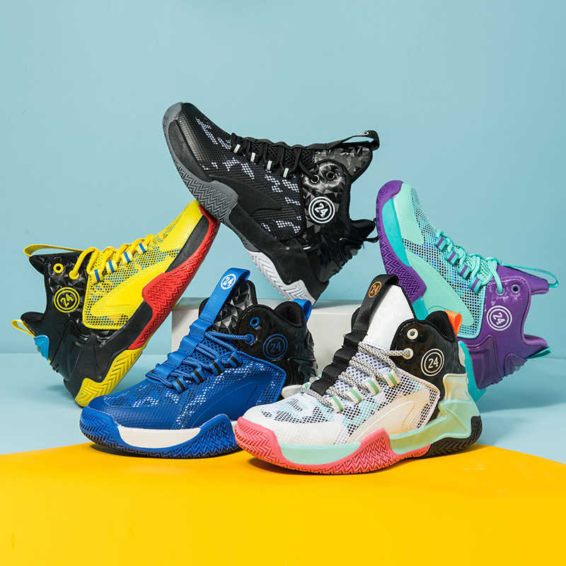Athletic Outdoor 2024 New Spring Boys Sports and Leisure Childrens Shoes Trendy and Fashionable Basketball Shoes Middle and High School Students Sneak