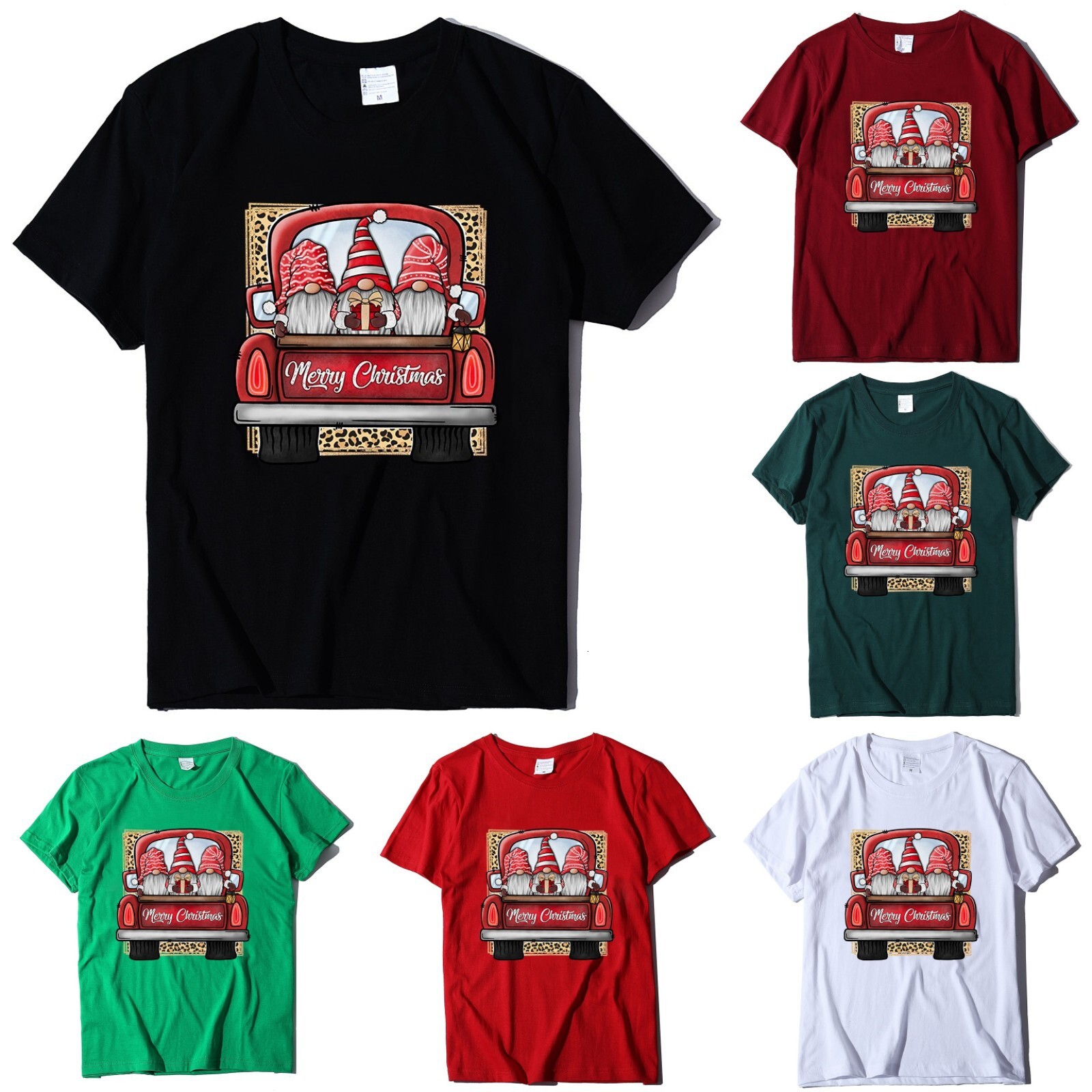 Short sleeved Loose Autumn Women's Merry Christmas Letter T-shirt Top dongdumaoyi