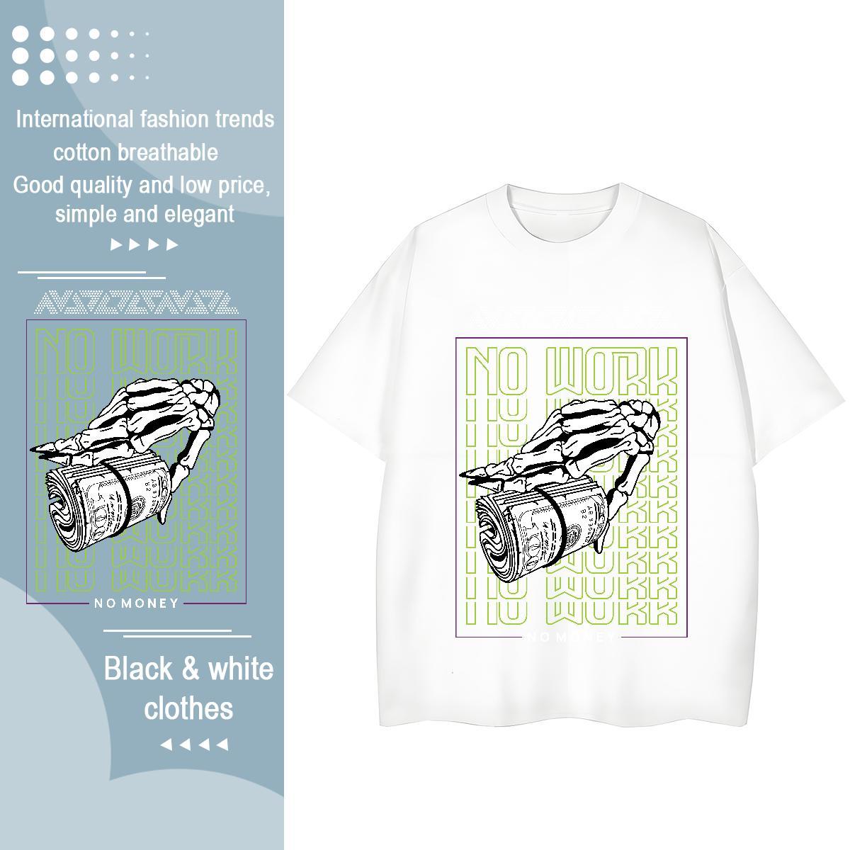 Brand Mens T Shirts 230g 100% Cotton skull Street Graphic Round Neck Short Sleeve Mens Tshirts Fashion Casual Tees
