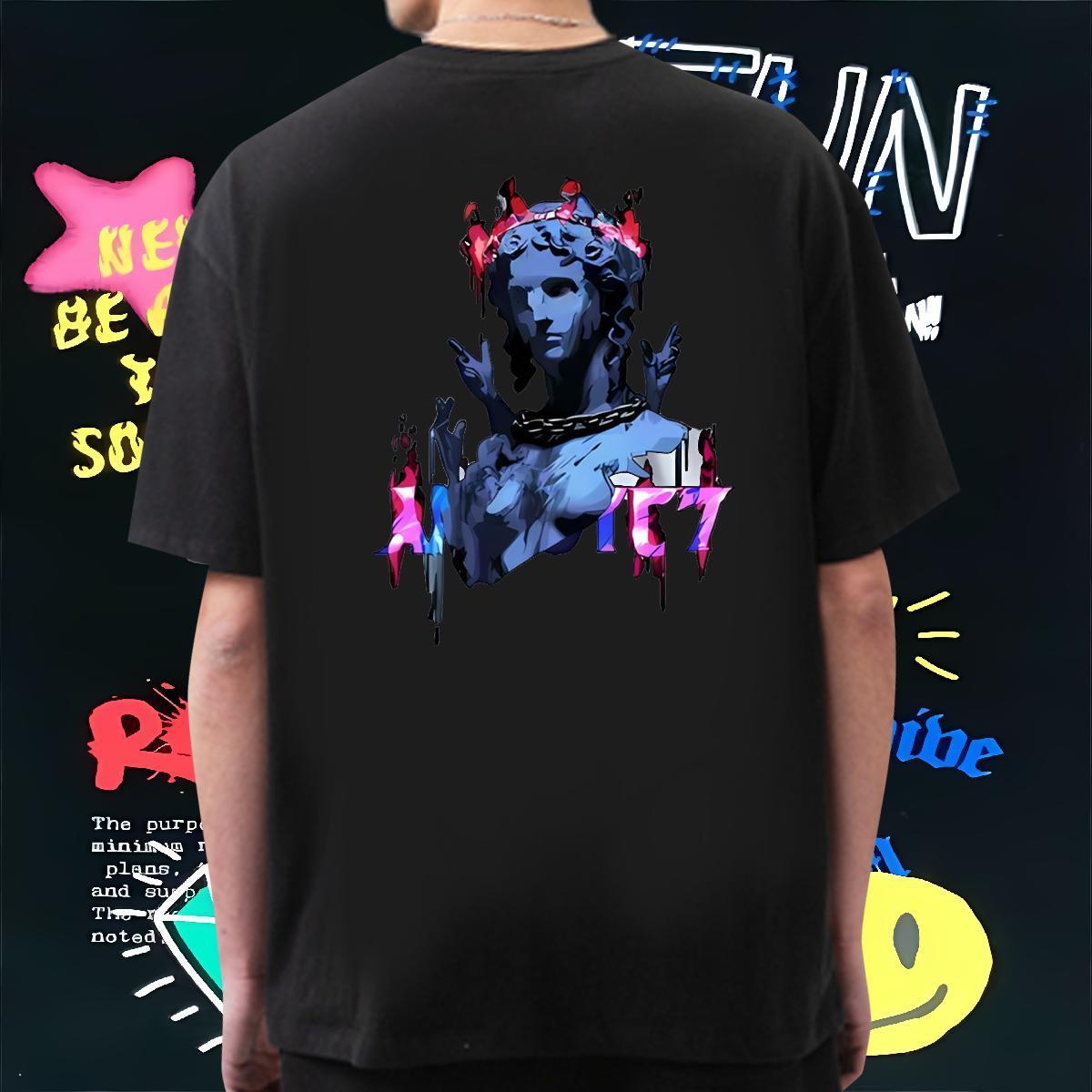 Wholesale T shirt 230g 100% Cotton portrait Home Outdoor DIY Breathable Short Sleeve Men Tops Tees Factory Direct Tops Shirt