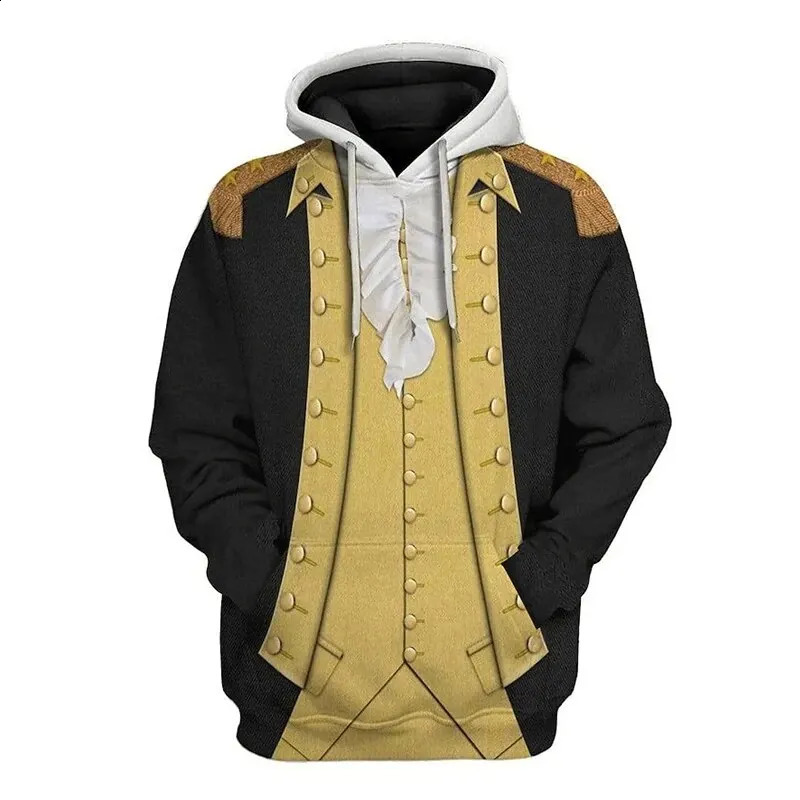 Grandee Medieval Universal Role Playing Hoodie Mens Retro 3D Printed Napoleon Hoodie Mens Sportswear 240824
