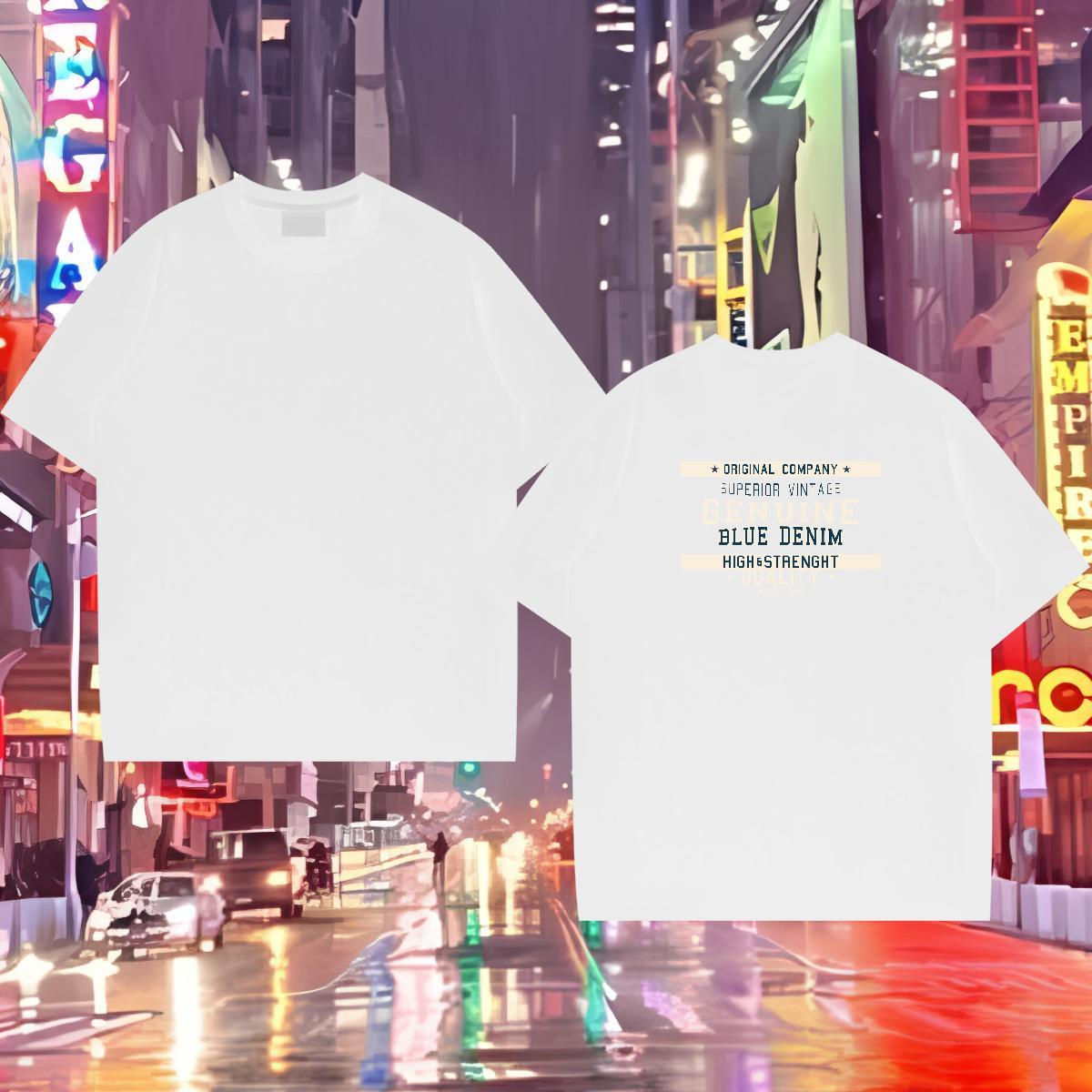 Brand Men T Shirts 230g Cotton letter Casual Black Oversized Breathable Short Sleeve Men Tees Fashion New Top Tees