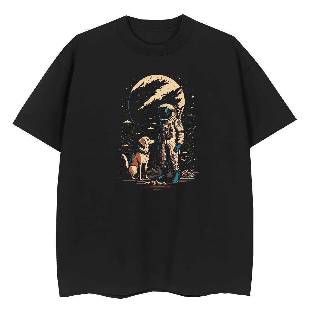Free Shipping Unisex Tshirts 100% Cotton 230g planet Street Wear Woman T Shirts Breathable Cartoon Floral Printing Tees Shirts