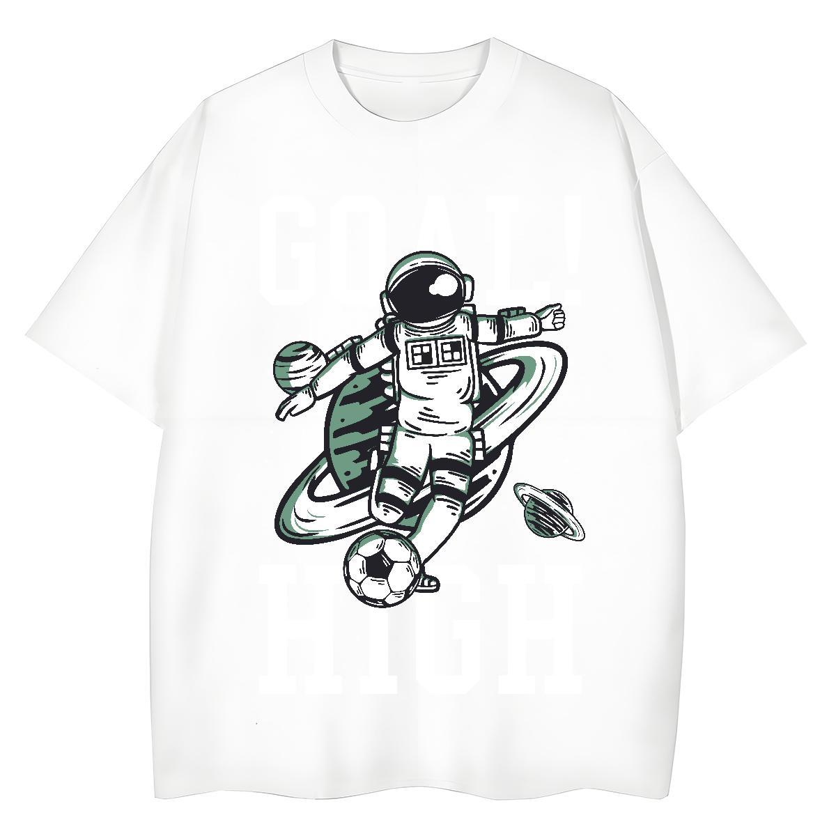 Unisex Women Tees 100% Cotton 230g spaceman Hip Hop Street T shirt Breathable Crew Neck Skull Tshirts